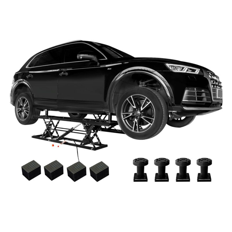 Albott 7000 lb (3200 kg) Portable Car Lift – Heavy-Duty Scissor Jack for Home Garage & Shop, 28″ / 71 cm Max Lift Height – Universal Fit, Steel Frame, Wheeled, Foldable - Image 2