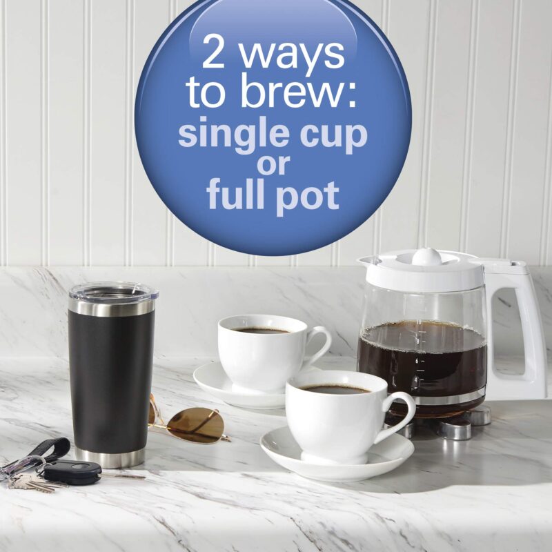 Hamilton Beach 2-Way Coffee Maker – 12-Cup Programmable Drip Machine & Single Serve Brewer, Auto Pause & Pour, Eco-Friendly, Dual Water Reservoirs, Black (49980R) - Image 10