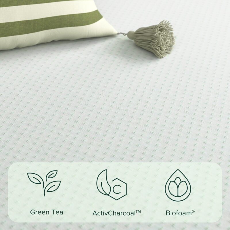 Zinus Set: 6 Inch Green Tea Memory Foam Mattress [New Version], Queen + ABEL 14 Inch Platform Bed Frame, Steel Slat Support, Eco Friendly WonderBox(TM) Packaging, Queen - Image 16