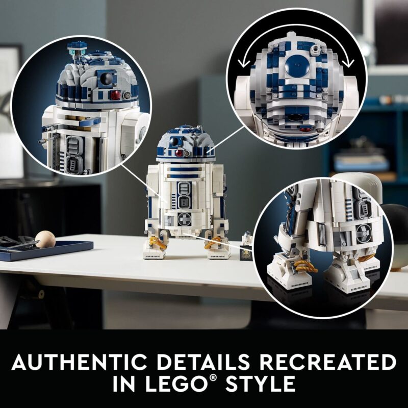 LEGO Star Wars R2-D2 75308 Droid Building Set for Adults, Collectible 3D Display Model with Info Plaque and Hidden Lightsaber, 2314 Pieces - Image 11
