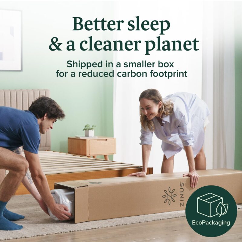 Zinus Set: 6 Inch Green Tea Memory Foam Mattress [New Version], Queen + ABEL 14 Inch Platform Bed Frame, Steel Slat Support, Eco Friendly WonderBox(TM) Packaging, Queen - Image 24